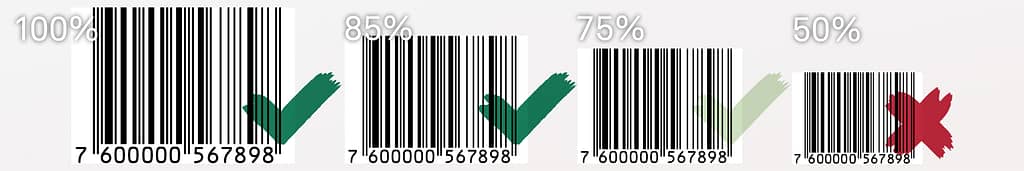 Barcodes vergrößern und verkleinern
